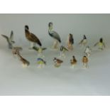 A collection of continental ceramic models of birds mainly by Karl-Ens including a snipe 22cm in