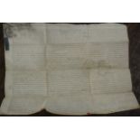 A collection of 18th century and other vellum title deeds, indentures, etc, late 19th century