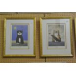 A set of four signed limited edition coloured prints after Sue Hemming showing -The Weather For