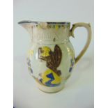 An early 19th century pottery jug commemorating Nelson with profile portraits to each side showing