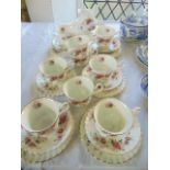 A quantity of Royal Albert Lavender Rose pattern tea wares comprising milk jug, sugar bowl, cake