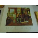 A pair of limited edition coloured prints after A L Grace showing young boys receiving instruction