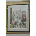 A signed coloured limited edition print after Laurence Stephen Lowry - Berwick-Upon-Tweed, signed