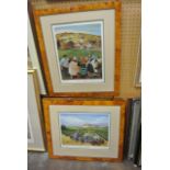 A set of four coloured limited edition prints after Margaret Loxton showing French grape