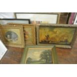 A collection of 19th century and other pictures and prints including a pair of chromolithographs