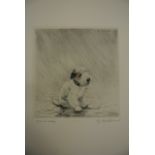 Three etchings after Kurt Meyer Eberhardt, one showing a terrier and a Scottie dog in begging pose