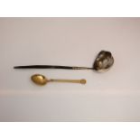 A Georgian silver toddy ladle, probably Edward Mayfield, London, indecipherable date mark, of