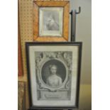 Two 18th century black and white portrait engravings, one showing Lord Talbot, Lord High