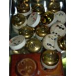 Fifteen 20th century brass cased wall electronic light switches, marked verso British Make Crabtree,