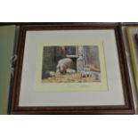 A pair of signed coloured limited edition prints after David Shepherd showing farmyard scenes -