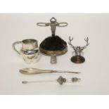 A George V silver pocket watch stand, Crisford & Norris Ltd, Birmingham, 1912, in the form of a