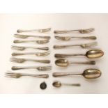 A miscellaneous collection of Rat Tail pattern cutlery, various makers, London, 1893 - 1903,