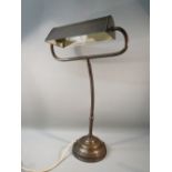 1920's/30's BRONZED FINISH ADJUSTABLE DESK LAMP (H: 62 cm)