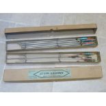 FULL SET OF AYESS MATCHED TUBULAR METAL ARCHERY ARROWS 8 BOXED TOGETHER WITH A PART SET OF 5 ALSO