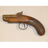 AN EARLY C20th PERCUSSION MUFF PISTOL (L: 14.5 cm)