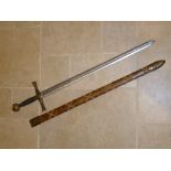 FULL SCALE EXCALIBUR REPLICA WITH LEATHER SHEATH (L: 111.5 cm OVERALL)