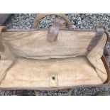 TWO PRE WAR LEATHER BULLION CARRYING BAGS AND FOUR BANKING STRAPS [6]