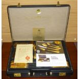 BESTECKE SOLINGEN, CASED SET OF GOLD PLATED CUTLERY