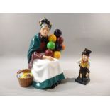 ROYAL DOULTON 'THE OLD BALLOON SELLER', HN 1315 (H: 19 cm) AND ROYAL DOULTON 'SAM WELLER' (H: 10.8