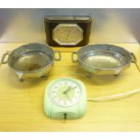 1920'S/30's BAKELITE BAROMETER BY VULCAN PRODUCTS LTD (17.5 cm x 26 cm), SMITHS SECTRIC GREEN WALL