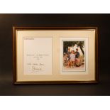 DIANA, PRINCESS OF WALES (1961-1997) ONE OF HER FINAL CHRISTMAS CARDS, 1996, SIGNED AND FRAMED (28