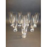 8 RIEDEL 'ASIMMETRICO' STYLE CHAMPAGNE GLASSES (H: 19 cm)