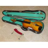 LARK CHILD'S VIOLIN WITH BOW, CASED