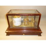 BAROGRAPH IN GLASS CASE (22.7 cm x 23.3 cm x 37 cm)