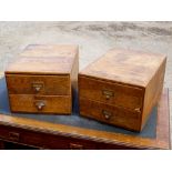 PAIR OF OAK 2 DRAWER FILING CABINETS (28 cm x 38 cm x 52.5 cm) [2]