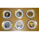 SET 0F 12 ROYAL COPENHAGEN HANS CHRISTIAN ANDERSEN FAIRY TALE PLATES EACH WITH A GILT BORDER (DIA: