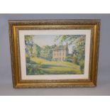 ENGLISH SCHOOL VIEWS OF HOUSES, WATERCOLOURS, FRAMED (24 cm x 34 cm) (4)