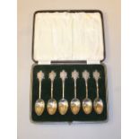 SET OF SIX LONDON RIFLE BRIGADE SPOONS, SHEFFIELD 1935, CASED