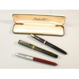 GEORGE S PARKER DUOFOLD 'LUCKY CURVE' FOUNTAIN PEN, TORONTO CANADA, IN JADE GREEN, PARKER MAXIMA