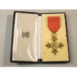 O.B.E. MEDAL AWARDED TO CHARLES O. TULLOCH, CASED WITH AWARD LETTER [3]