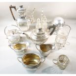 GOOD QUANTITY OF SILVER PLATE INCLUDING MAPLE & CO COFFEE POT, MAPPIN & WEBB PRINCES PLATE TEAPOT,