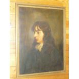 C18th/19th ENGLISH SCHOOL, PORTRAIT OF A YOUNG MAN, HALF LENGTH, OIL ON CANVAS (67.5 cm x 49.5 cm)