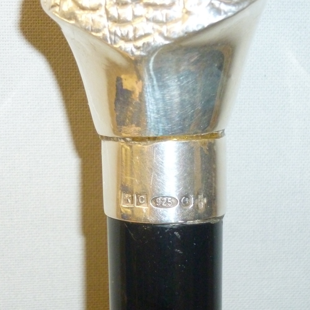 WALKING CANE WITH A SILVER HANDLE IN THE FORM OF A PHEASANT'S HEAD BY KC, BIRMINGHAM 2000 (L: 92 - Image 3 of 4