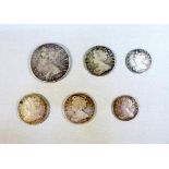 ANNE HALFCROWN 1709E OCTAVO, F, SHILLINGS, 1711, 1712 F, 1713, SIXPENCES, 1707, HOLED, 1711, F