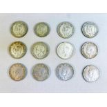 ALBUM CONTAINING MOSTLY ENGLISH SILVER COINS , SWISS 5 FRANCS, 1922, 1969, SMALLER (18) AND OTHER