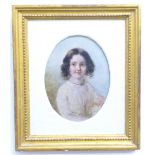 ENGLISH SCHOOL,19th CENTURY, STUDY OF A YOUNG GIRL, OIL ON BOARD(POSSIBLY BY WILLIAM ETTY 1787-1849)