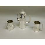 ADOLF HITLER - A FORMAL PATTERN SILVER '50th BIRTHDAY' PRESENTATION COFFEE SET BY BRUCKMANN