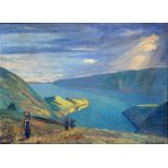 Leo Eland (1884-1952), 'Lake Toba', signed lower right, panel, 24 x 33 cm.