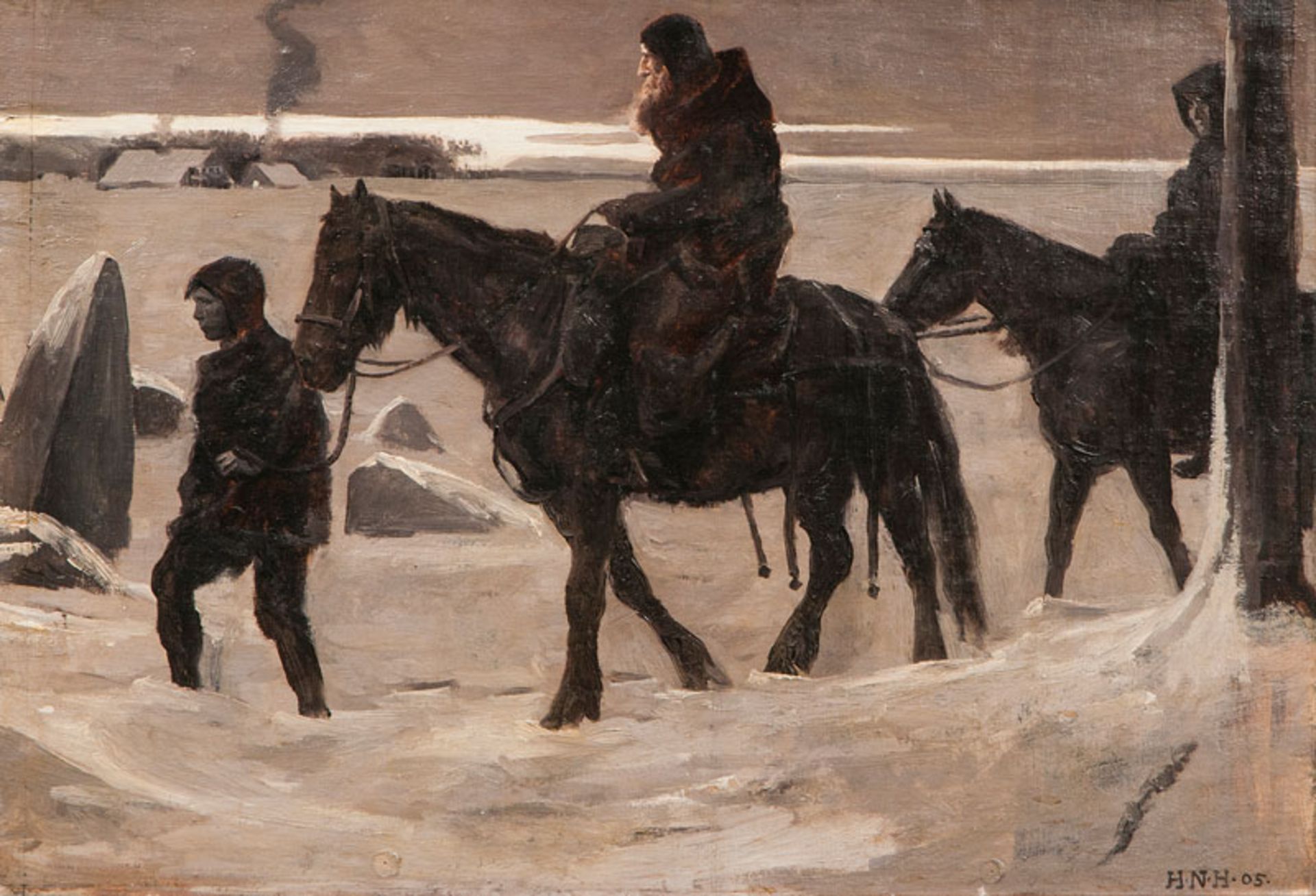 Hansen, Hans Nicolaj (Kopenhagen 1853 - Kopenhagen 1923) Winter Oil/canvas, 38 x 54 cm, lo. ri.