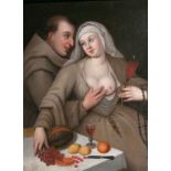 Holländischer Meister active around 1700 Monk and Nun Oil/canvas, 106 x 83,5 cm, some rest. - The