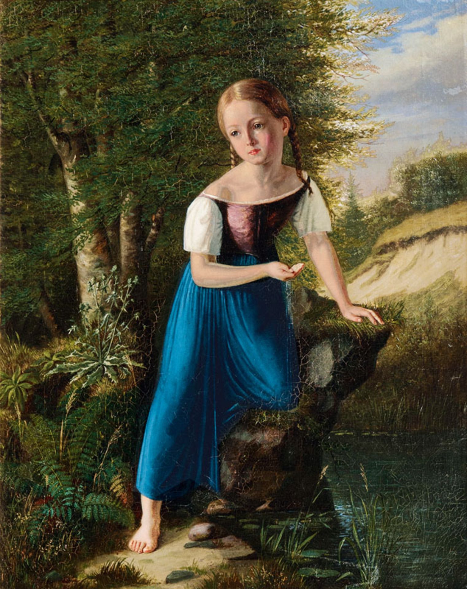 Raedel, Georg Christian (Rendsburg 1808 - Kopenhagen 1878) Girl by a Well Oil/canvas, 63,5 x 50,5