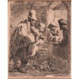 Rembrandt Harmenszoon van Rijn (Leiden 1606 - Amsterdam 1669) Die wandernde Musikanten Radierung, 14