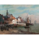 Julius Siemering (Königsberg 1837 - Königsberg 1908) Stadt an der Küste Öl/Lw., 63,5 x 78,5 cm, l.