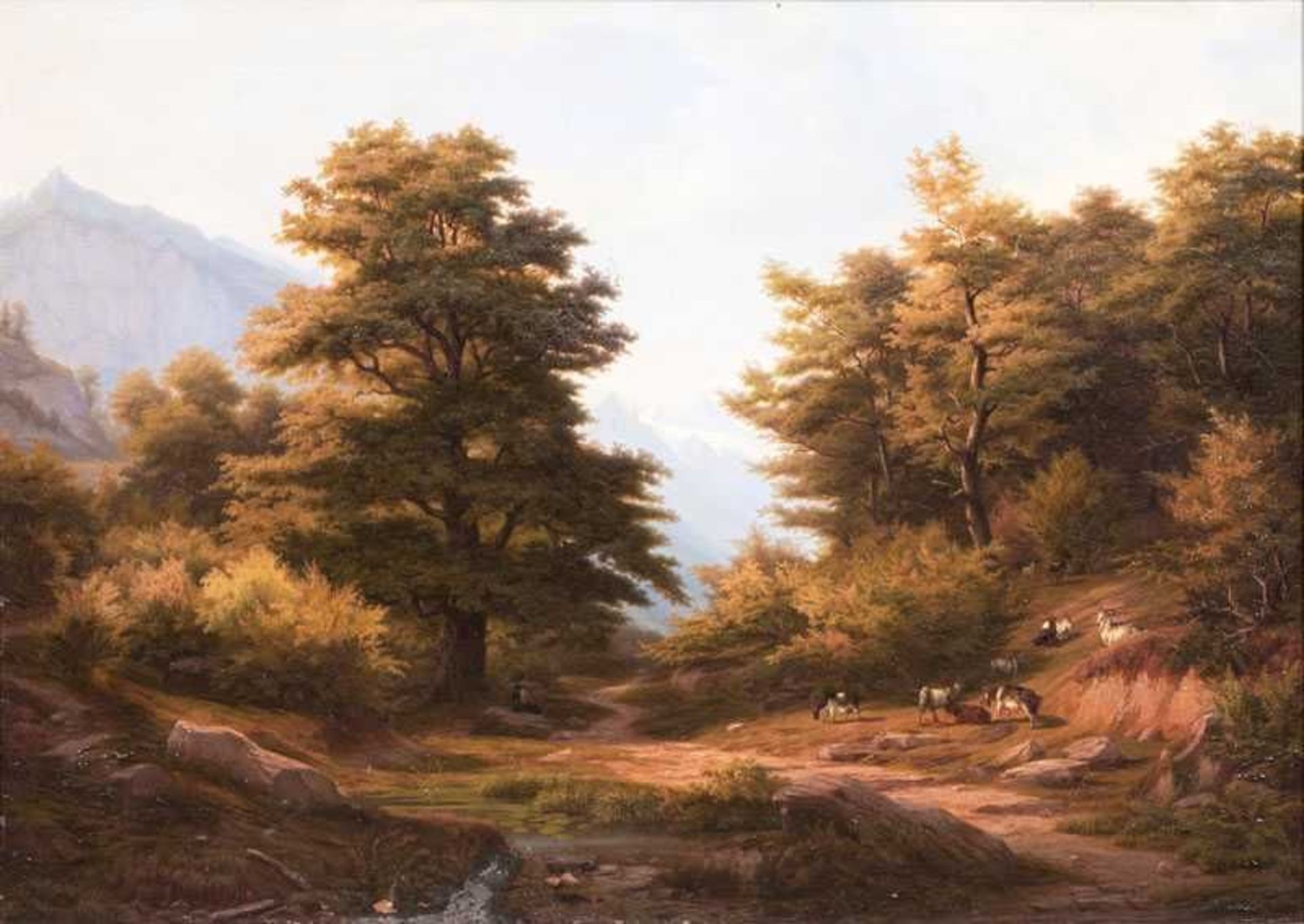 Eduard Wilhelm Hollstein (vor 1840 - nach 1856) Bei Meiringen in der Schweiz Öl/Lw., 54 x 73,5 cm,