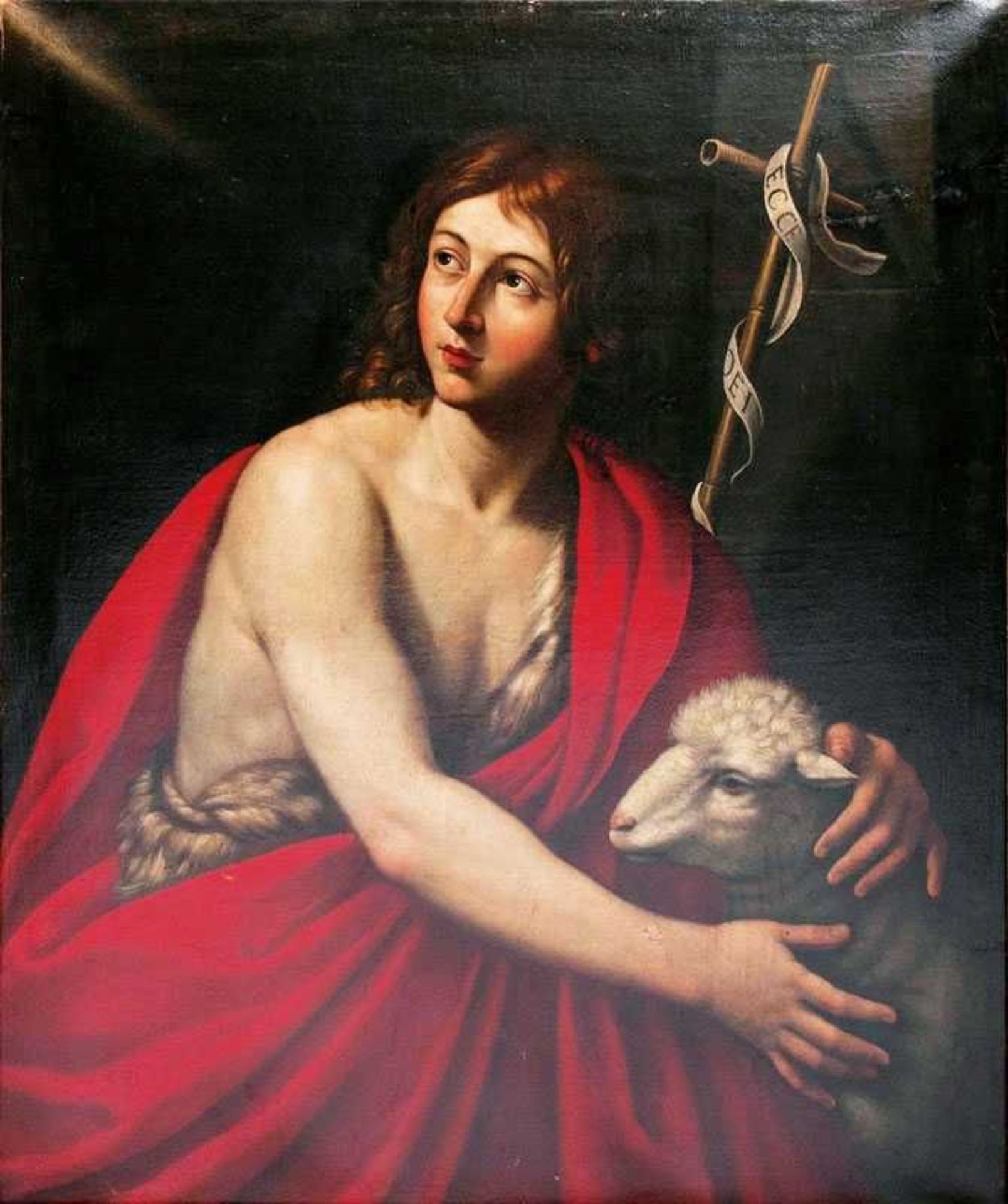 Italienischer Meister tätig 2. Hälfte 17. Jh. Johannes der Täufer Öl/Lw., 106 x 89,5 cm, etw.