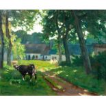 François Charles Baude (Houplines 1880 - Armentières 1953) Bauernhof im Sonnenlicht Öl/Lw., 54,5 x